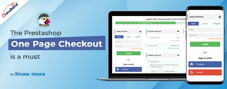 One page quick express responsive checkout Prestashop Knowband