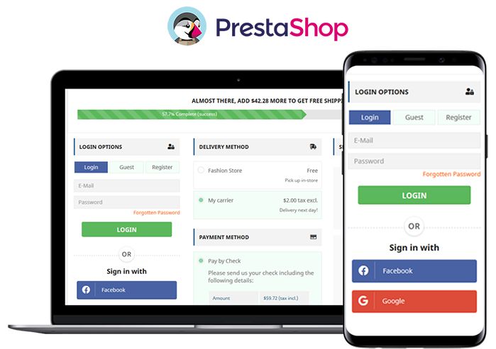 Prestashop eine Seite Kasse