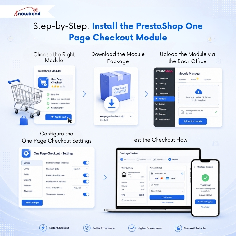 Step by step installation of Prestashop One Page Checkout ny Knowband
