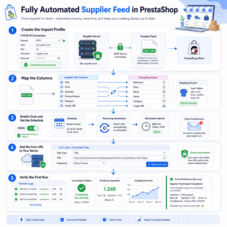 How to Automate Supplier Feed Imports using PrestaShop Import Export Module