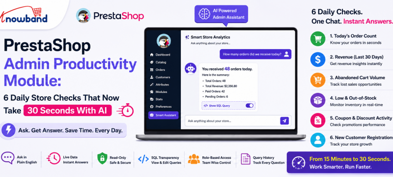 PrestaShop Admin Productivity Module: 6 Daily Store Checks That Now Take 30 Seconds With AI