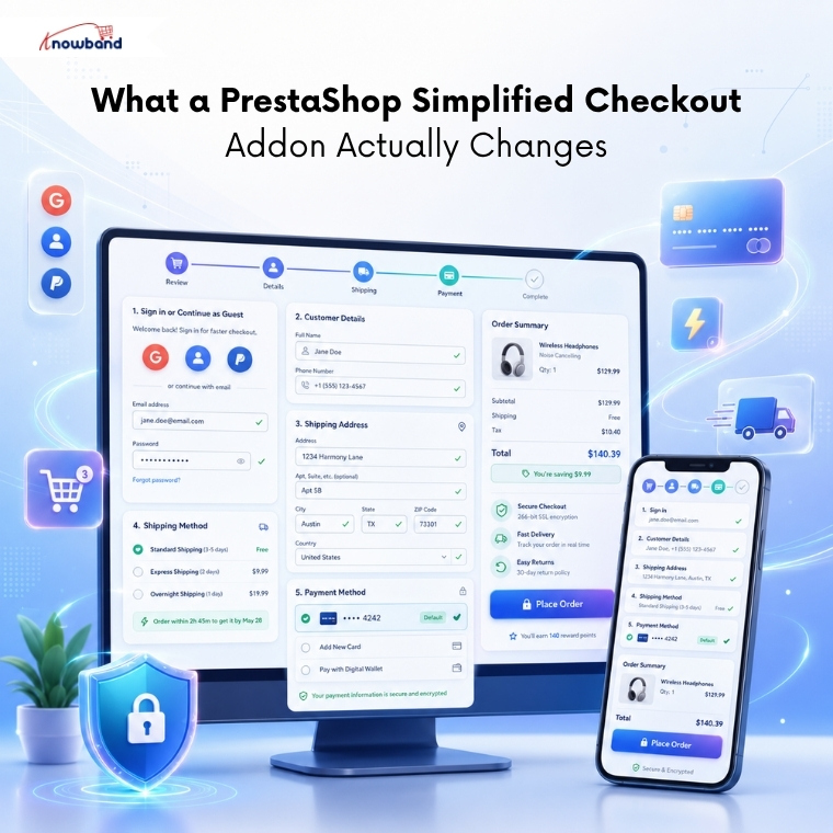 What a PrestaShop Simplified Checkout Addon Actually Changes